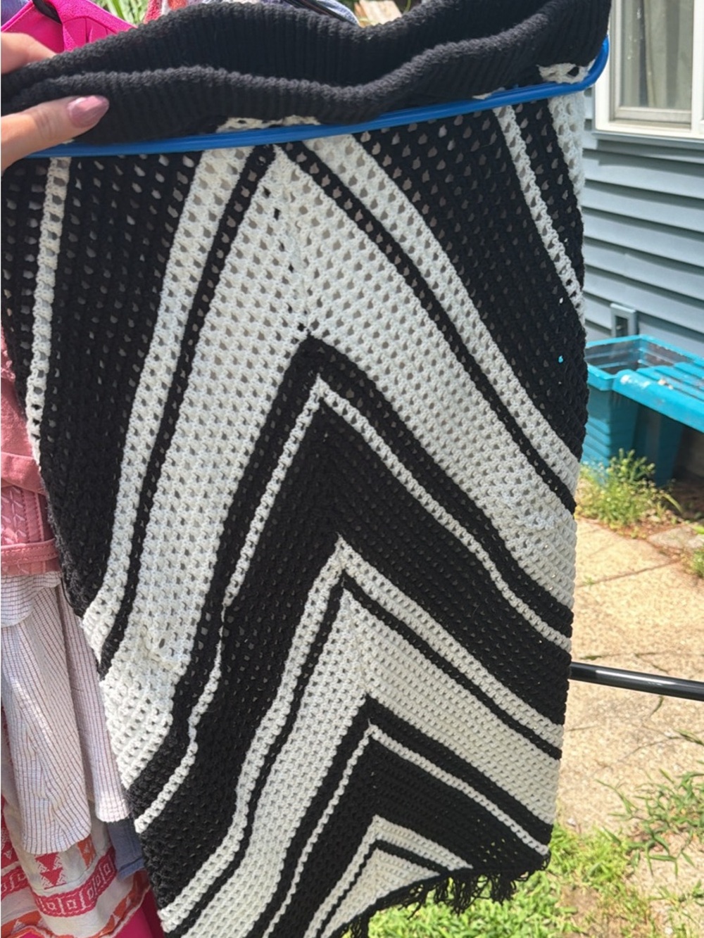 Black and White Chevron Crochet Skirt